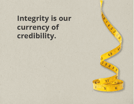 Measuring tape illustrating integrity and credibility