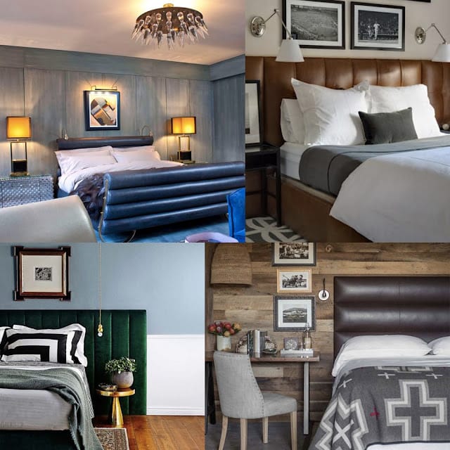 Striped leather headboard