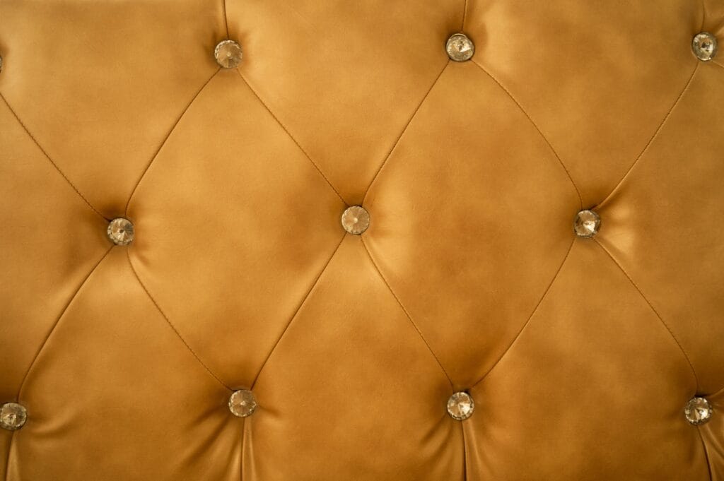 Tufted brown luxury leather upholstery