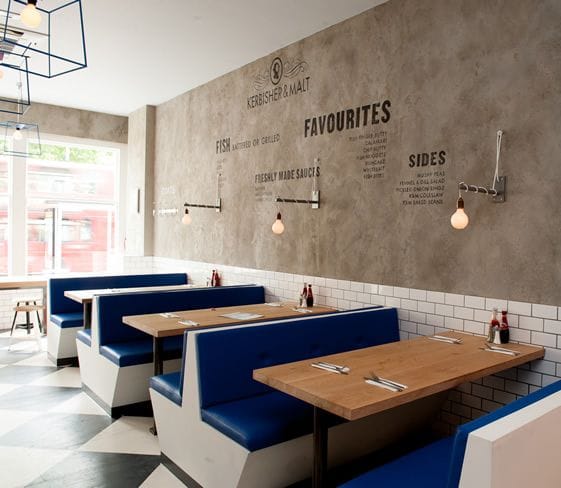 Leather and laminate restaurant furniture