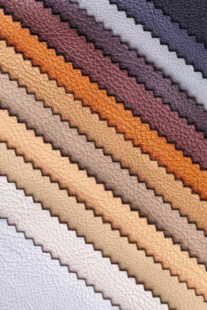 Comparative material swatches and leather textures
