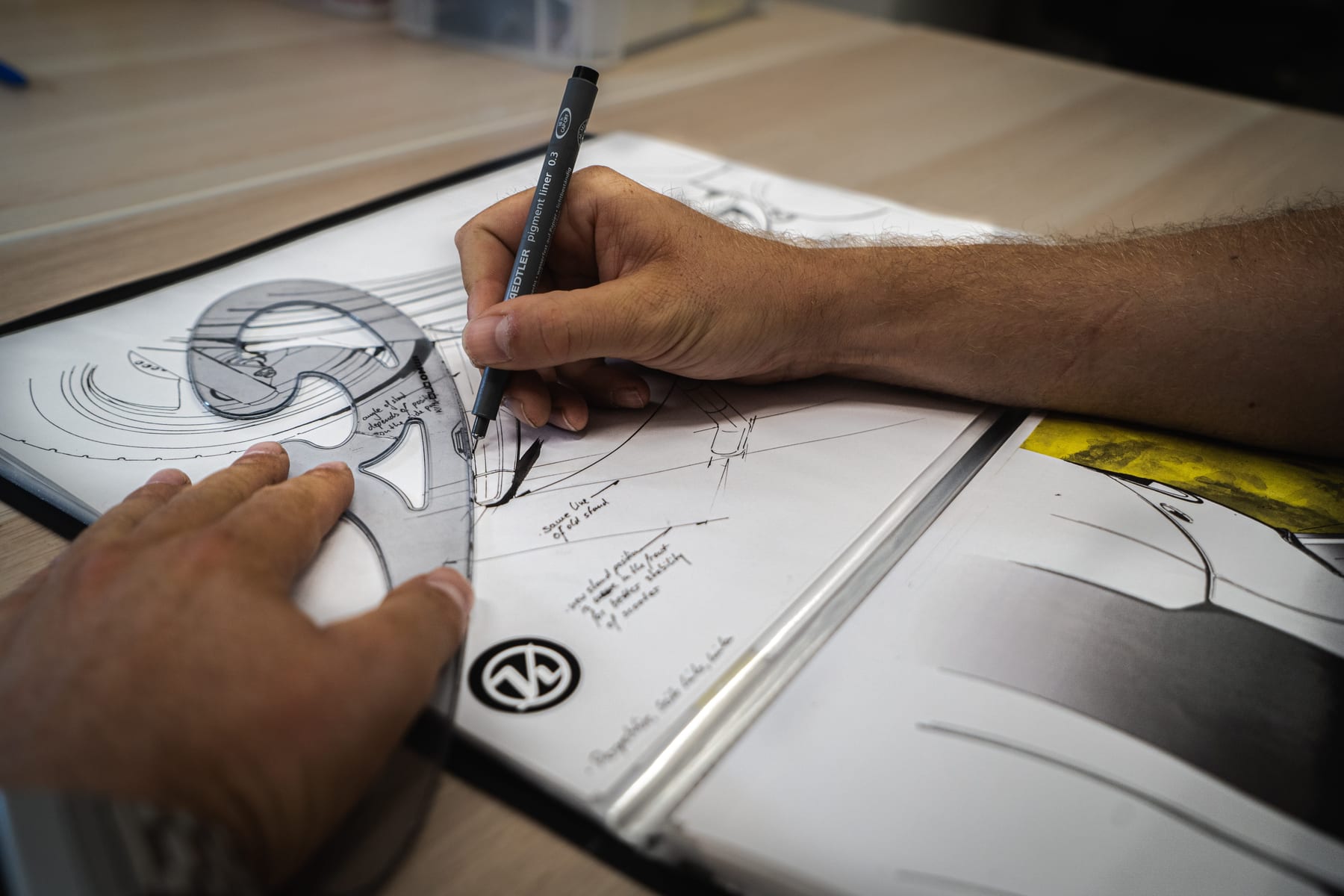 Designer sketching a concept
