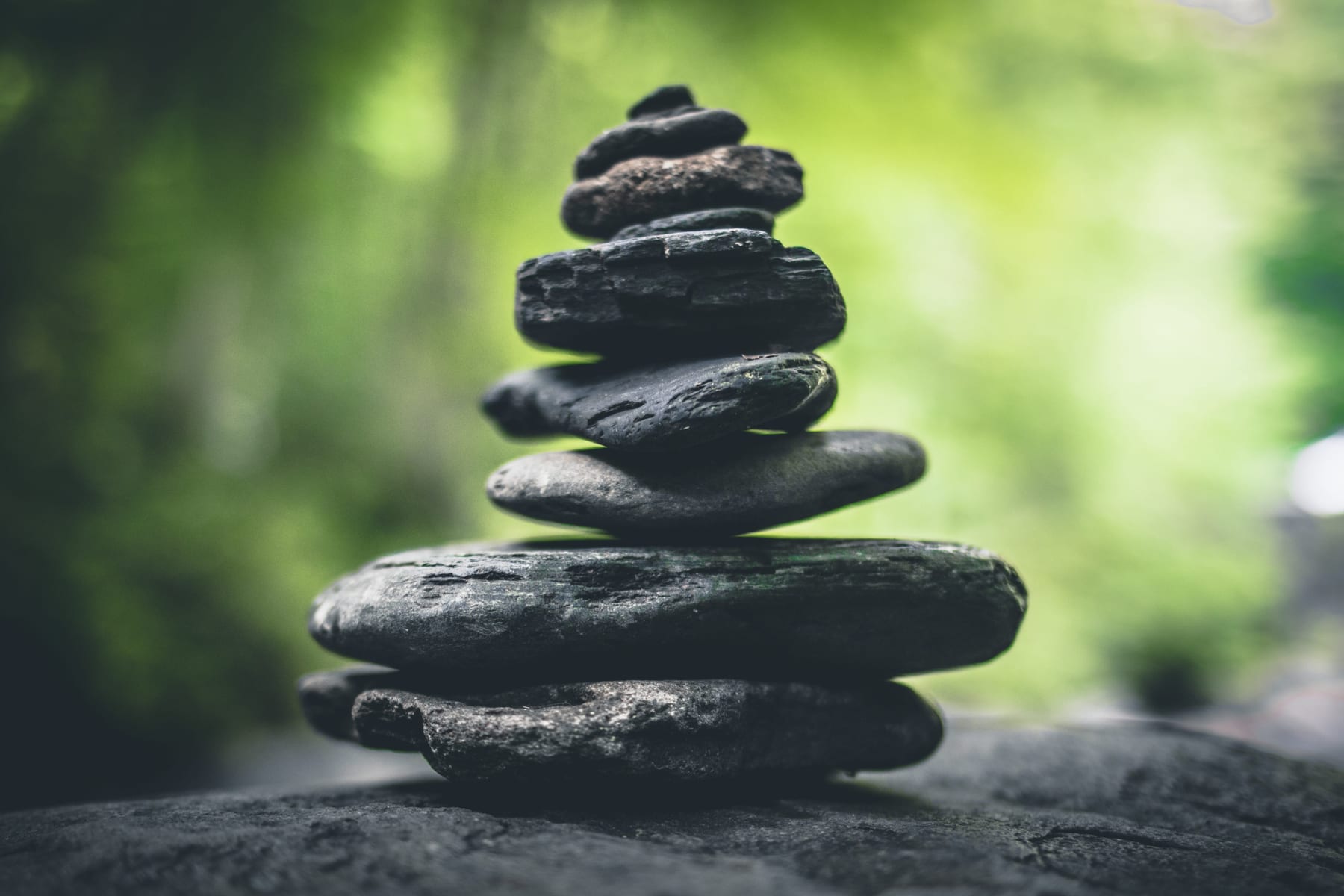 Balanced stones in a natural setting